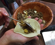 filling an empanada